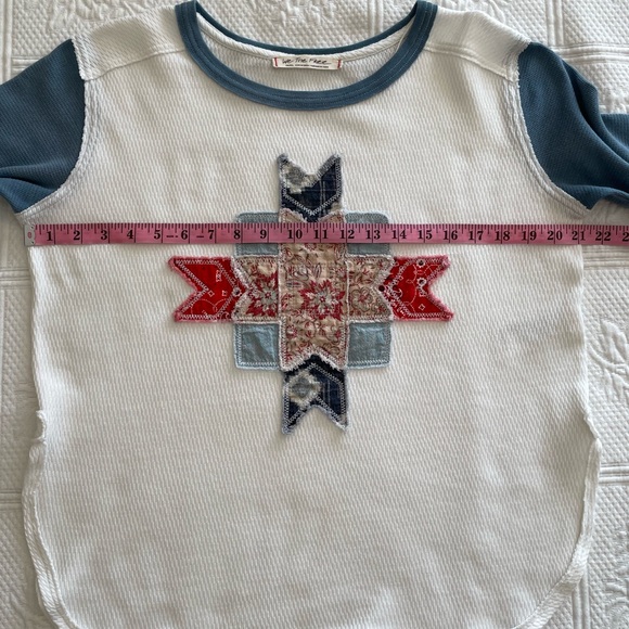 Free People We The Free Lone Star Patchwork Long Sleeve Thermal Top Small - Picture 12 of 12